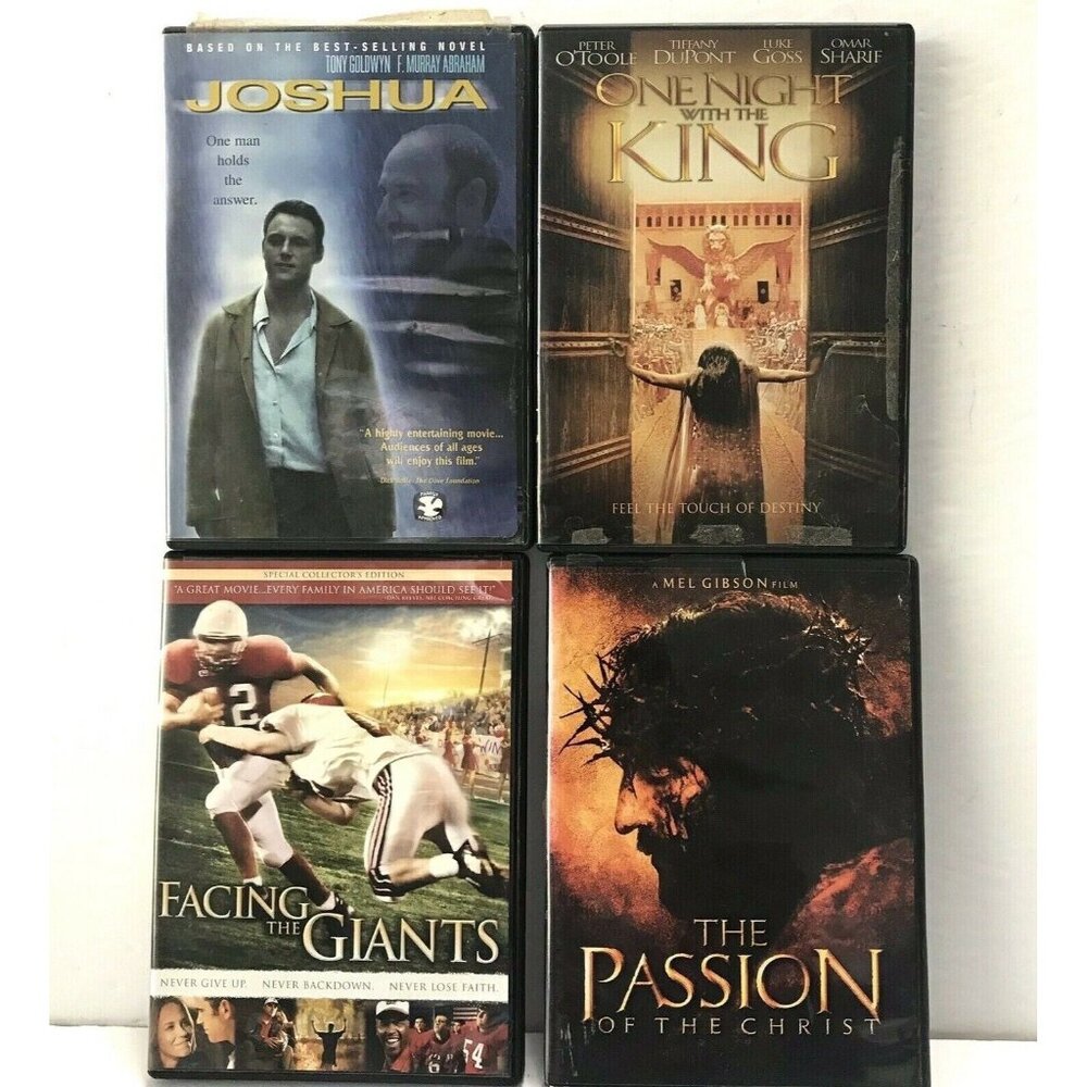 Lot of 4 DVDs Joshua Passion Of The Christ One Night W/ King Facing The Giants